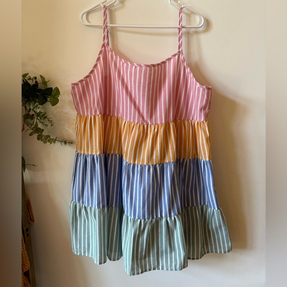 Women’s SHEIN Smocked Baby Doll Spaghetti Strap Summer Sun Dress Sz 2XL - Picture 3 of 9